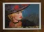 Contemporary portrait artwork - woman in decorative hat rendered in pointillist style with vibrant colors and archival framing