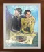 Dotted halftone portrait of two figures depicting deteriorating vintage film aesthetic