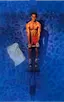 Aquatic theme backdrop - swimmer in pool setting with blue water effects, custom production design for athletic and fitness photography