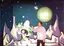 Space adventure backdrop - astronaut and alien landscape scene with planets and stars for sci-fi film productions and themed photography